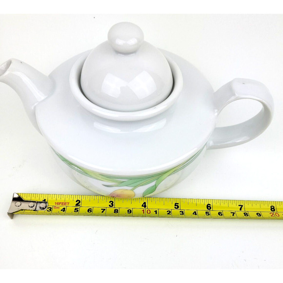 Vintage The Tuscany Collection Tulip Printed Short Round Teapot Made Japan 13oz - Picture 5 of 10